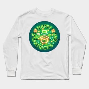 Irish St Patricks Day Neon Sign Long Sleeve T-Shirt